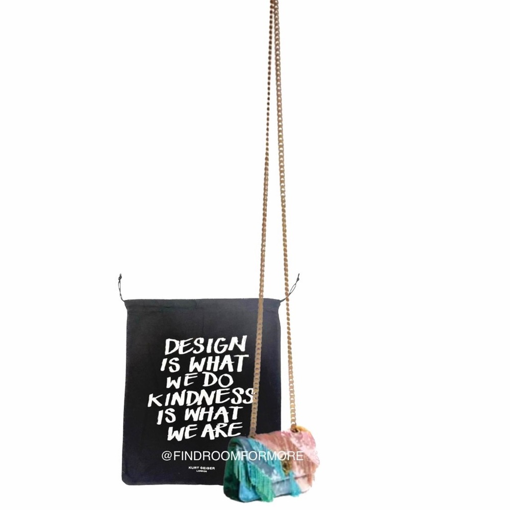Kurt Geiger Kensington Nano Fringes Velvet Crossbody - Picture 3 of 17